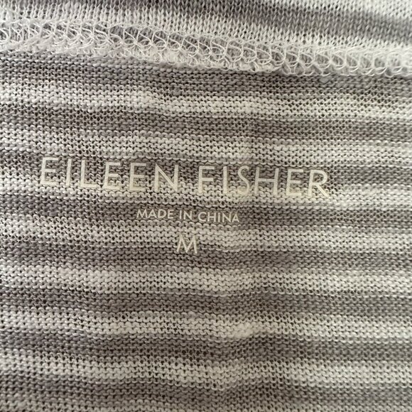 SOLD Eileen Fisher M 100% Organic Linen Tunic Top Neutral Quiet Luxury Staple Ba - Picture 2 of 6